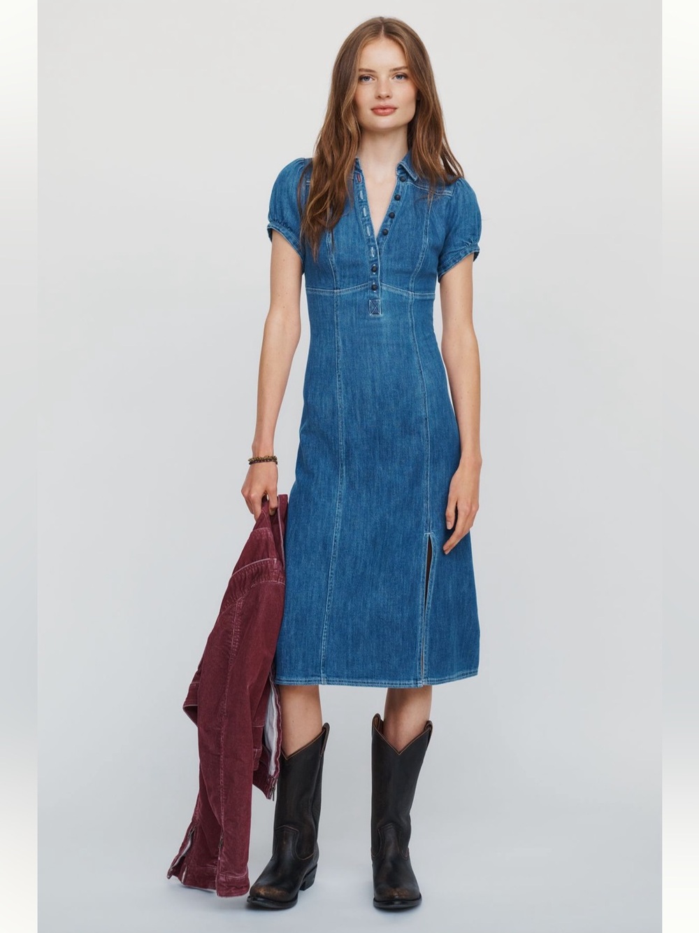 Pilcro Rebekah Denim Slim Midi Dress